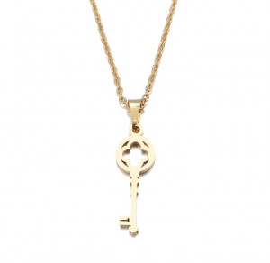 Set Lant+ pandantiv Lover's Fashion Key GOLD---FINUT --- Cod LC232E - Img 2