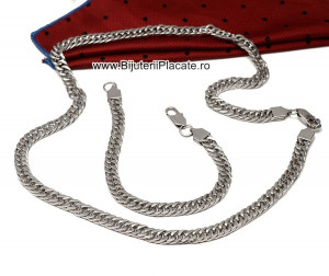 Set Lant si Bratara Cuban din Inox Masiv S93E - Img 2