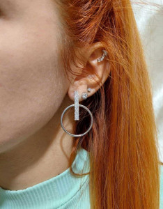 Cercei Din Argint 925 Aurii sau Arginti - Rotunzi - Placati cu aur 14k cod ARG276FA - Img 4