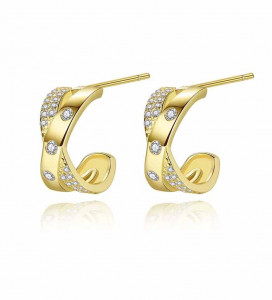 Cercei Din Argint cu Perla Gold cod ARG381K - Img 1