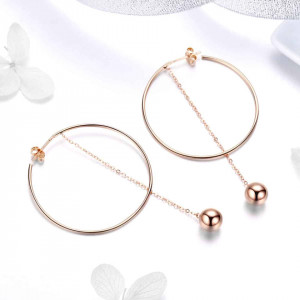 Cercei din Argint Rose Gold Hoops Arg312A - Img 6