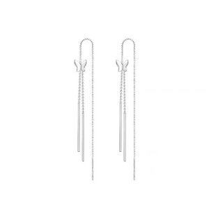 Cercei Fluturaș din Argint 925, Model Threader Lung, Design Elegant ARG126CD - Img 5