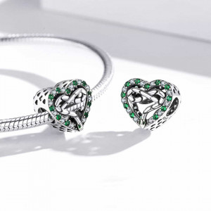 Charm Argint Talisman -INIMA Verde Safir si Infinit- CHA1097 - Img 3