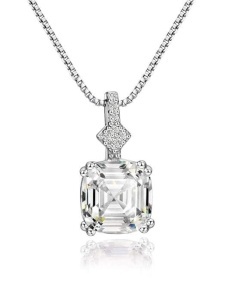 Colier Elegant Din Argint 925 Cu Pandantiv Cristal Zirconia Patrat, Lantisor Reglabil Femei - Img 3