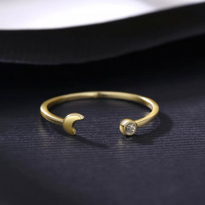 Inel Argint reglabil finut Moon Gold ARG398R - Img 5