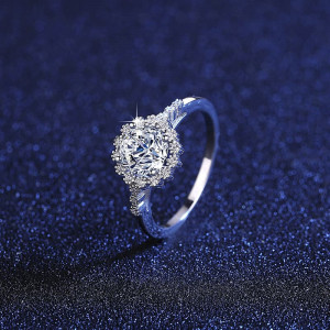 Inel Argint --Round Elegance Moissanite natural- ARG295A - Img 2