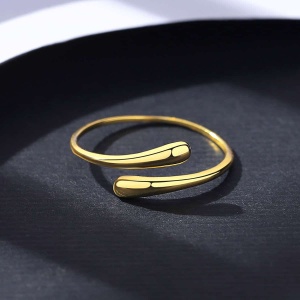 Inel Femei Placat Aur, Model Lacrima, Minimalist, Argint 925, Reglabil, Potrivit Pentru Evenimente Elegante, Stil Clasic Si Modern, Cadou Deosebit Arg183E - Img 3