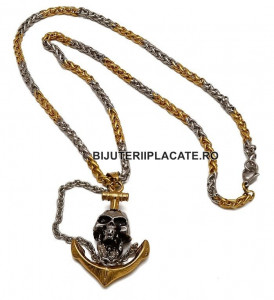 LANT CU PANDANTIV INOX -SKULL- PATINAT ARTIFICIAL LC223 - Img 2