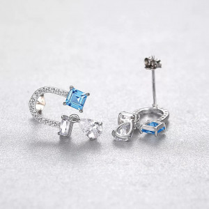 Set Colier si Cercei Din Argint Piatra Blue Gem SET399K - Img 4