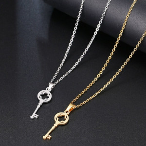Set Lant+ pandantiv Lover's Fashion Key GOLD---FINUT --- Cod LC232E - Img 3