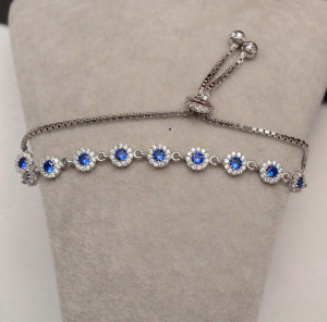 Bratara din argint Blue Eye Crystal Link ARG277C - Img 3
