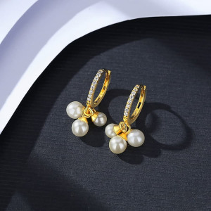 Cercei din argint Gold Pearls-cod ARG290E - Img 5