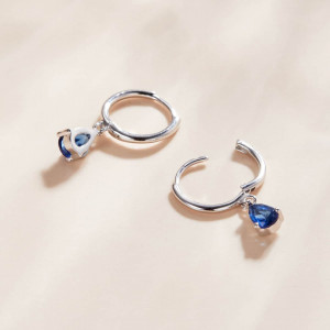 Cercei din argint model Lacrima - BLUE SAPPHIRE- cod ARG81A - Img 3