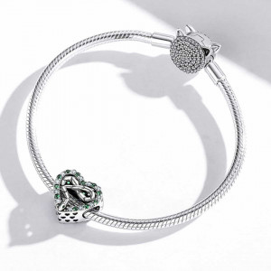 Charm Argint Talisman -INIMA Verde Safir si Infinit- CHA1097 - Img 4