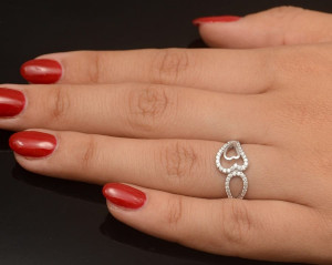 Inel ARGINT --HEART in HEART -- 925 CZ ARG20 - Img 1