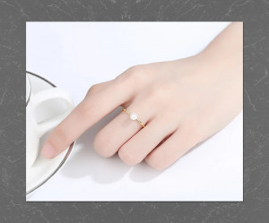 Inel Argint Minimalist cu Perla placat cu Aur -- ARG399P - Img 6