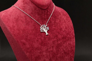 Lantisor Cu Pandativ DIn Argint --"Deep Colorful Tree of Life"- ARG144B - Img 2