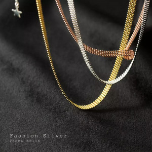 Lantisor Din Argint Placat Aur Choker --- Bead Laser --- Arg401C - Img 3