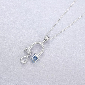 Set Colier si Cercei Din Argint Piatra Blue Gem SET399K - Img 5