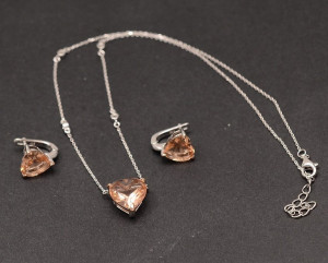 Set elegant din argint 925 cu zirconii Sampanie SET253B - Img 3