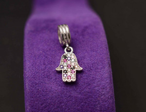 Talisman din argint Multicolor Fatima Hand CHA1023 - Img 3