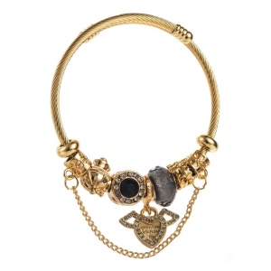 Bratara Aurie din Inox cu Talisman si Margele Colorate – Accesoriu Elegant si Reglabil pentru Femei BF926F - Img 3