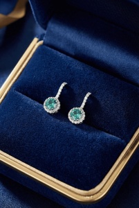 Cercei Argint 925 Cu Cristal Verde Stralucitor Si Zirconii, Cercei Eleganti Pentru Femei, Model Rafinat - Img 4