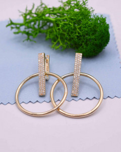 Cercei Din Argint 925 Aurii sau Arginti - Rotunzi - Placati cu aur 14k cod ARG276FA - Img 6