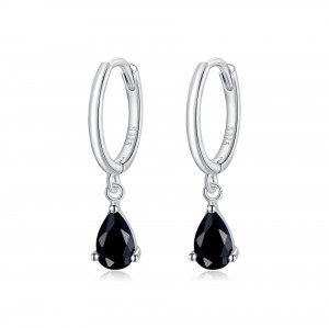 Cercei din argint model Lacrima - Black-cod ARG81D - Img 1