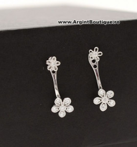 Cercei Din Argint - Sparkling Flowers - cod ARG178 - Img 1