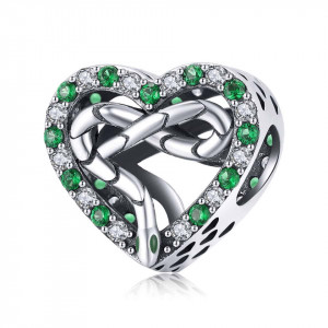 Charm Argint Talisman -INIMA Verde Safir si Infinit- CHA1097 - Img 1