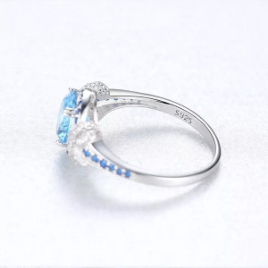 INEL ARGINT CU Zirconiu --Albastru SAPPHIRE-- arg381A - Img 3