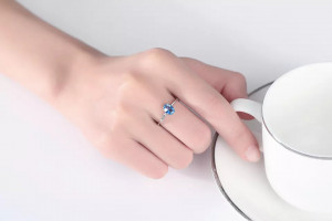 INEL Argint Cu Zirconiu --Blue Topaz Oval Eternity-- ARG398M - Img 3
