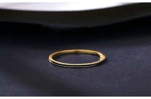 Inel Subtire Din Argint 925 Placat Aur 14K, Model Minimalist ARG93F - Img 7