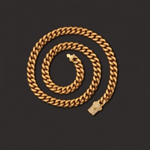 Lanț Bărbați Model Cuban Monaco, Auriu, Bijuterie Masivă cu Închidere cu Pietre Premium, Stil Hip-Hop Urban, Accesoriu Statement L123XA - Img 5