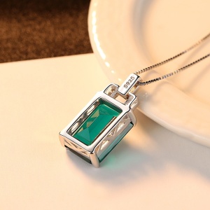 Lant Din Argint S925 Zirconiu Smarald Green Arg384MN - Img 2