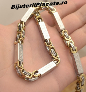 Lant inox Model superb in 2 culori Argintiu si Auriu L48 - Img 2