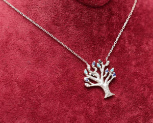 Lantisor Cu Pandativ DIn Argint --"Deep Colorful Tree of Life"- ARG144B - Img 3