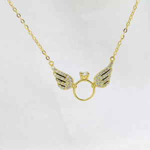 Lantisor Din Argint Gold WINGS Arg390E - Img 3