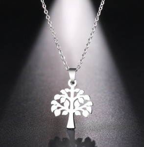 Set Lant+ pandantiv POMUL VIETII SILVER -FINUT --- Cod LC232N - Img 1