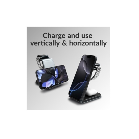 Incarcator whirless 3 in 1 pentru telefon, ceas, si casti. Statie de incarcare whirles 3 in 1 Apple si Galaxy watch