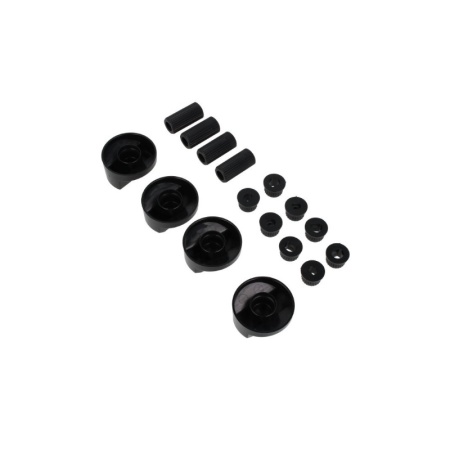 Set butoane aragaz universal, set 4 buc. Negru, cu adaptoare