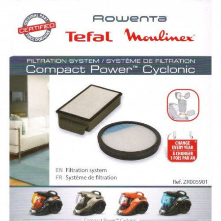 Filtru Hepa ZR005901 pentru aspirator Rowenta Compact Power + Filtru de spuma