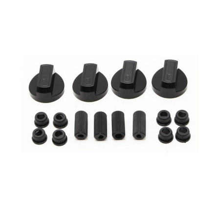 Butoane aragaz universal set 4 buc. NEGRU + ADAPTOARE