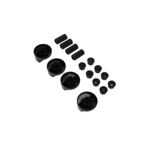 Set butoane aragaz universal, set 4 buc. Negru, cu adaptoare