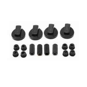 Butoane aragaz universal set 4 buc. NEGRU + ADAPTOARE