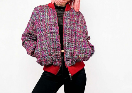 Jacheta Bomber Pink Dots