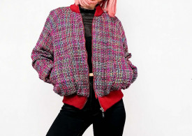 Jacheta Bomber Pink Dots - Img 1
