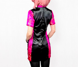 Rochia mini qipao pink&black - Img 3