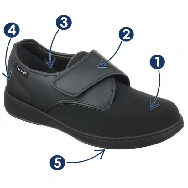 Pantofi medicali pentru monturi femei si barbati PodoWell Alix negru